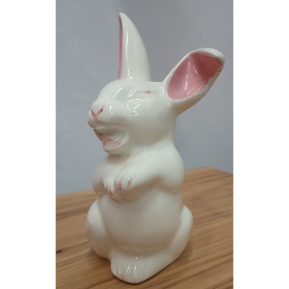 Vintage Laughing Bunny Cotton Ball Dispenser Tail Rabbit - Picture 3 of 6